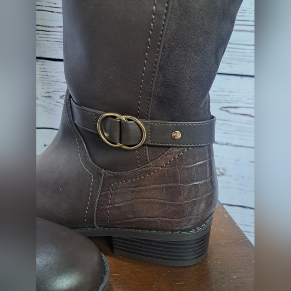 NWT Karen Scott Leandraa Extra Wide-Calf Riding Boots-9.5W - Picture 7 of 14